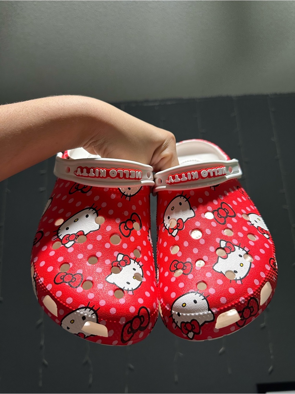 Red Hello Kitty Polka Dot Clogs With Charms - Picture 4 of 6